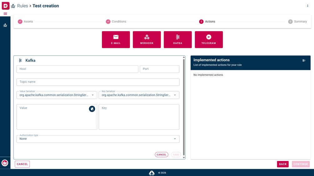 Kafka configuration fields