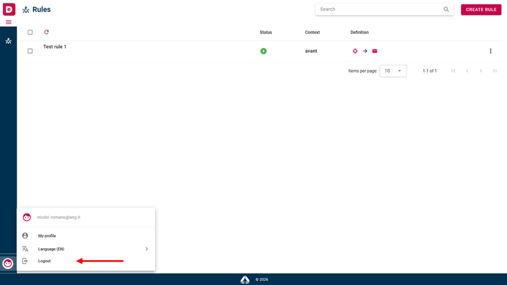 Logout option